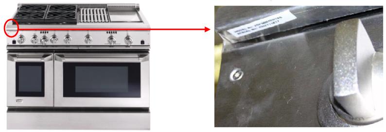 Picture of Recalled Gas Range