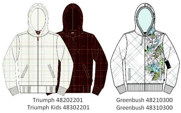 Picture of Recalled 48202201 Triumph, 48302201 Triumph Kids, 48210300 Greenbush,  48310300 Greenbush Children's Hooded Sweatshirts
