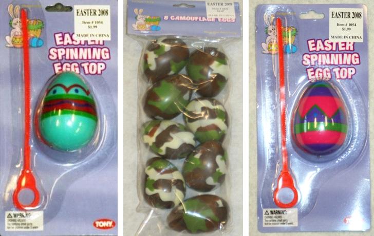 Picture of Recalled Camouflage Eggs and Spinning Egg Top Toys