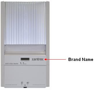 Picture of recalled inverter and location of brand name