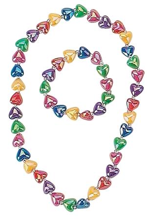 Picture of Recalled Shiny Heart Necklace and Bracelet Set