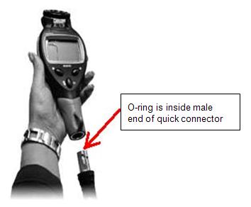 Picture showing O-ring inside male end of quick connector