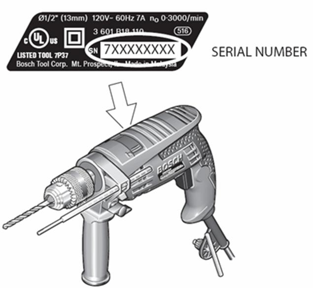 Picture of Recalled Bosch Hammer Drill