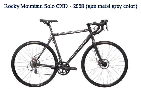 Picture of recalled Rocky Mountain Solo CXD - 2008 gun metal grey color bicycle