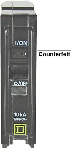 Counterfeit circuit breaker